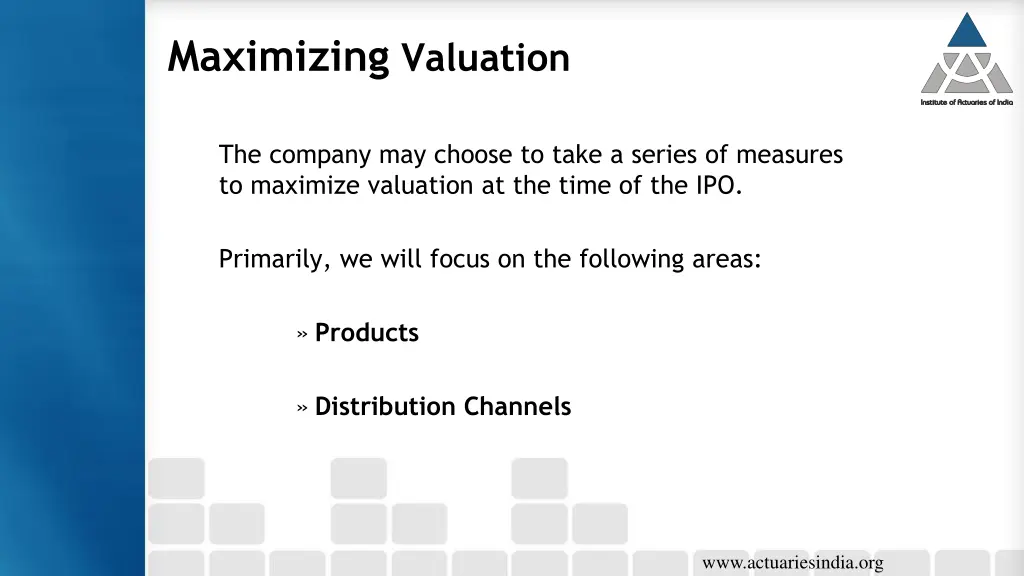 maximizing valuation