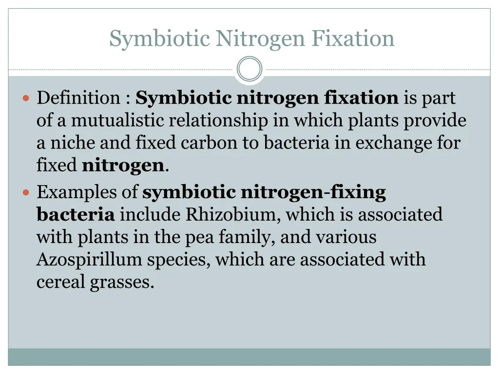 symbiotic nitrogen fixation