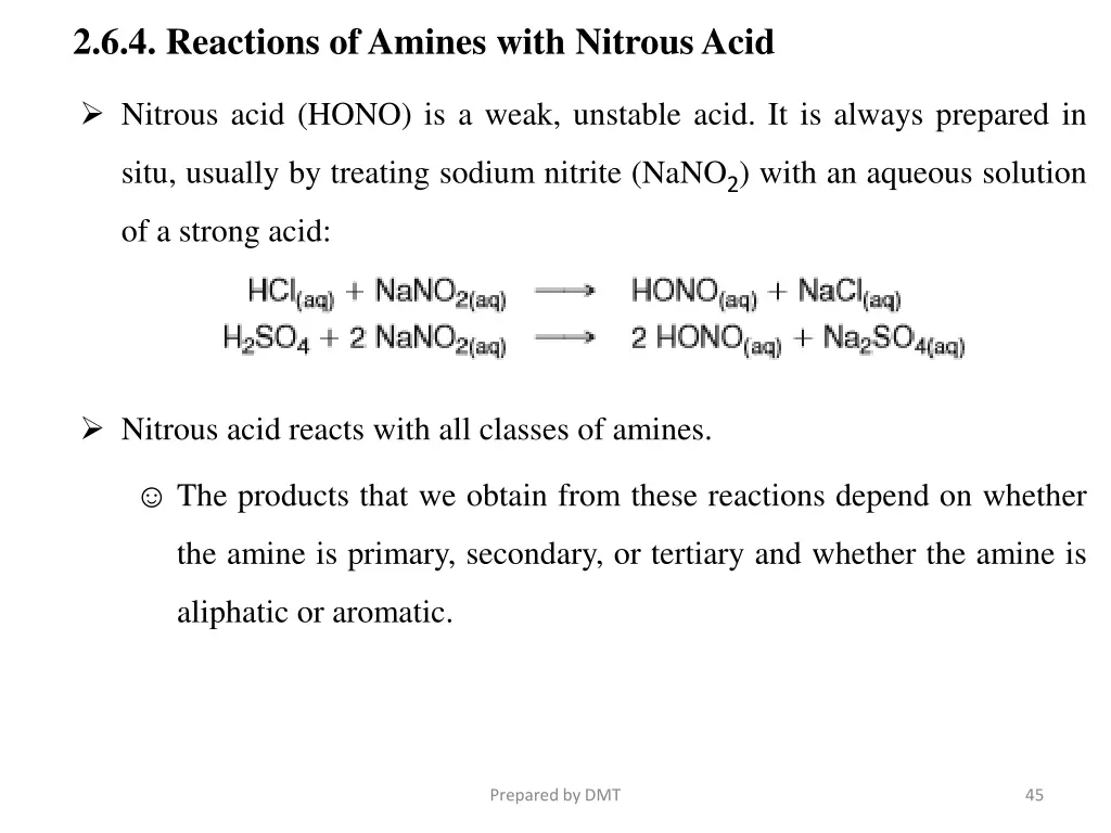 2 6 4 reactions of amines with nitrous acid