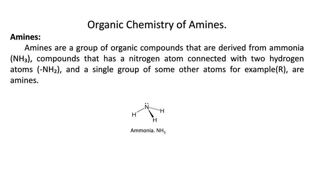 organic chemistry of amines 1