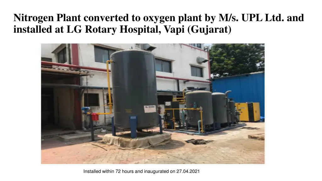 nitrogen plant converted to oxygen plant