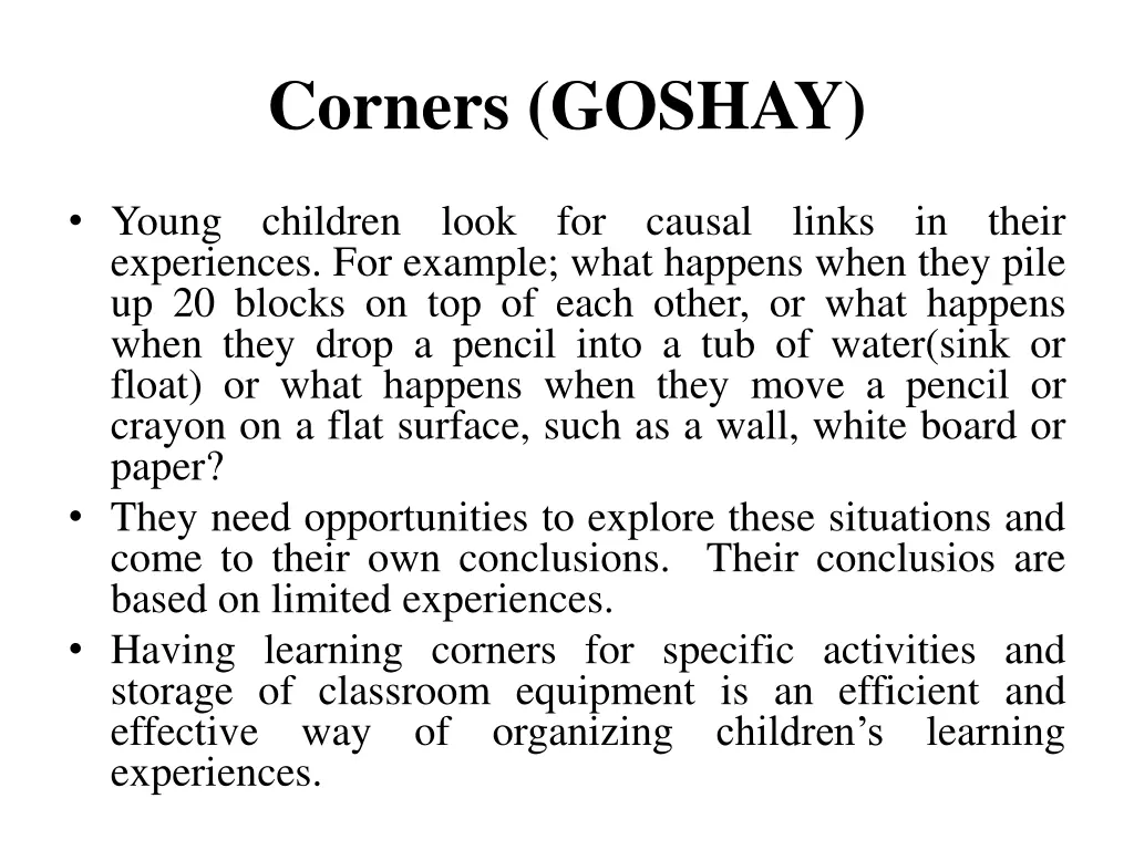 corners goshay