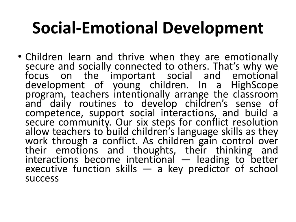 social emotional development