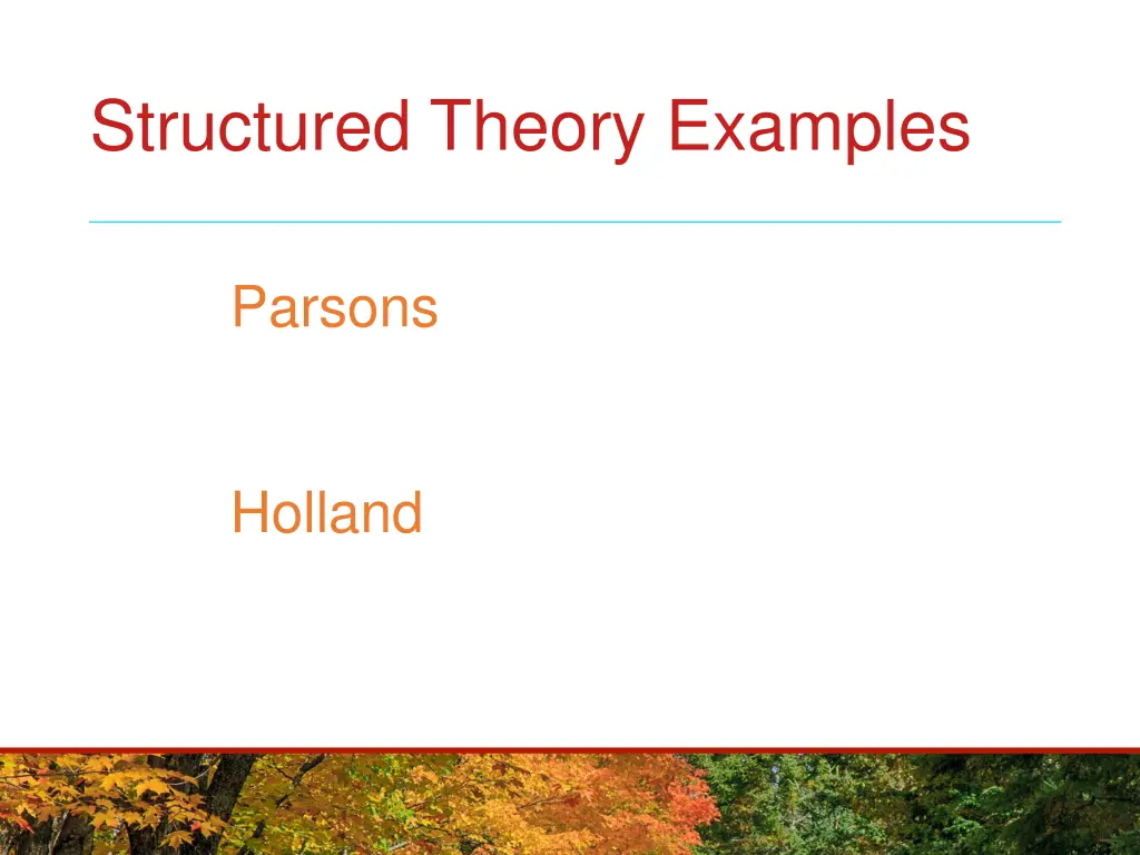 structured theory examples