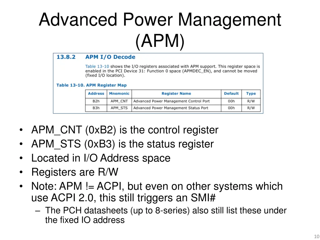 advanced power management apm