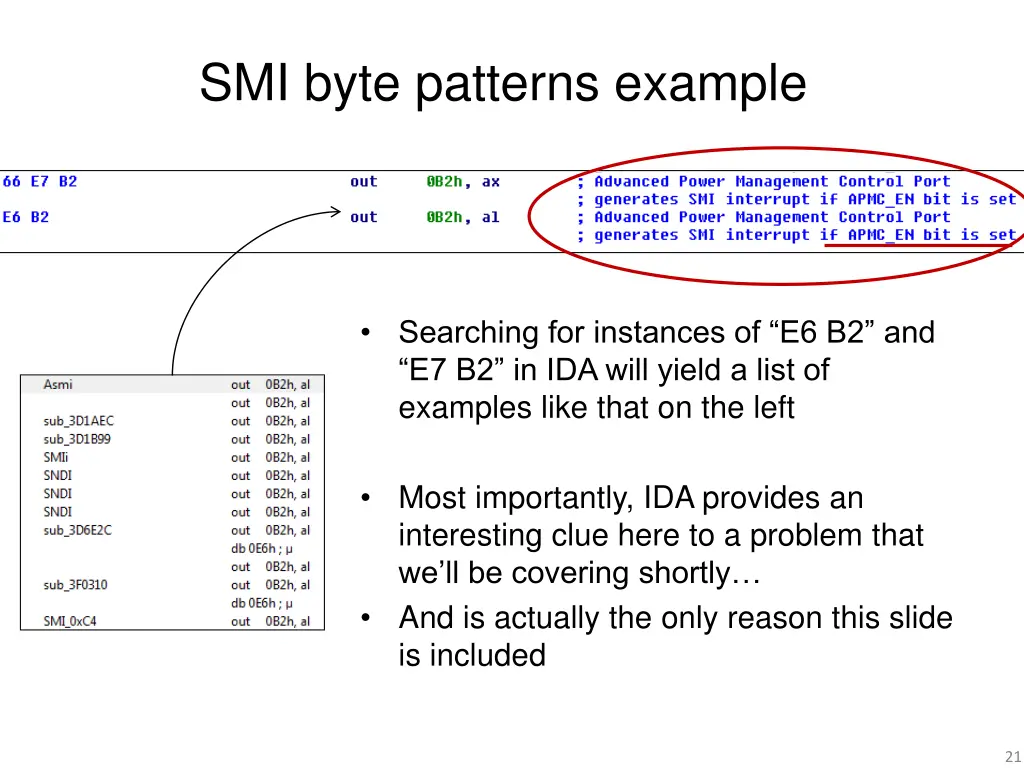 smi byte patterns example