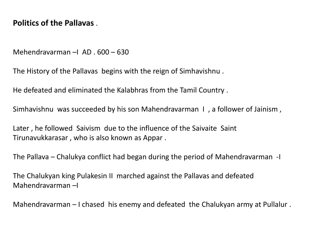 politics of the pallavas