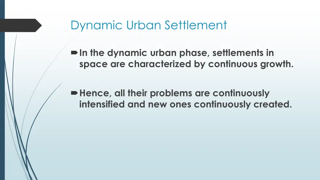 dynamic urban settlement