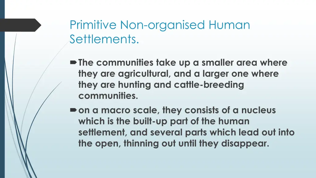 primitive non organised human settlements