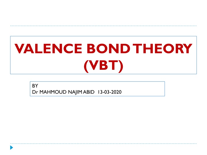 valence bond theory vbt