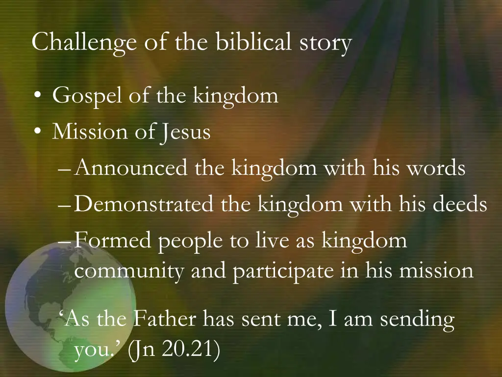 challenge of the biblical story 1