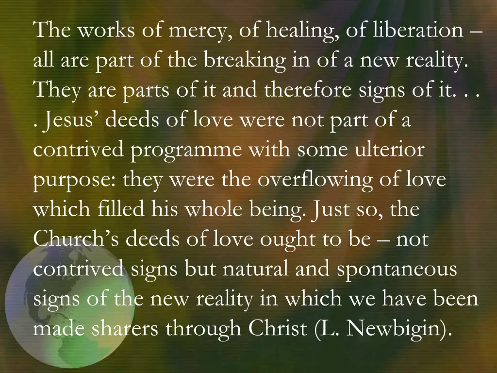 the works of mercy of healing of liberation