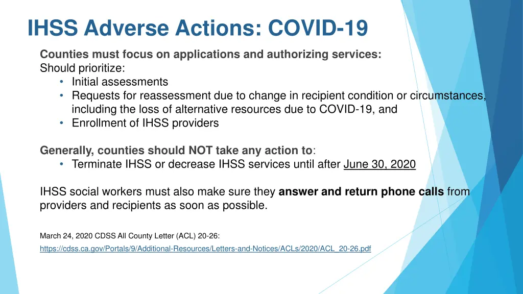 ihss adverse actions covid 19