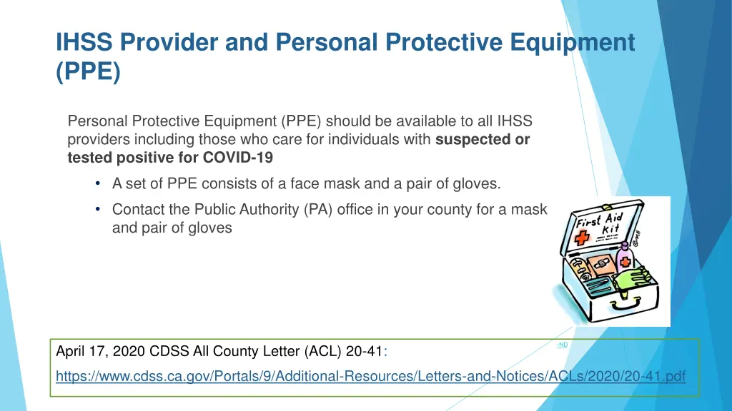 ihss provider and personal protective equipment