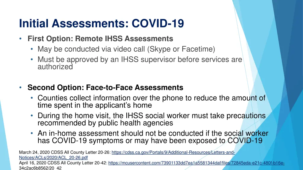 initial assessments covid 19