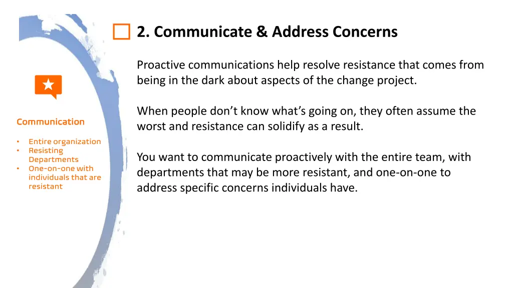 2 communicate address concerns