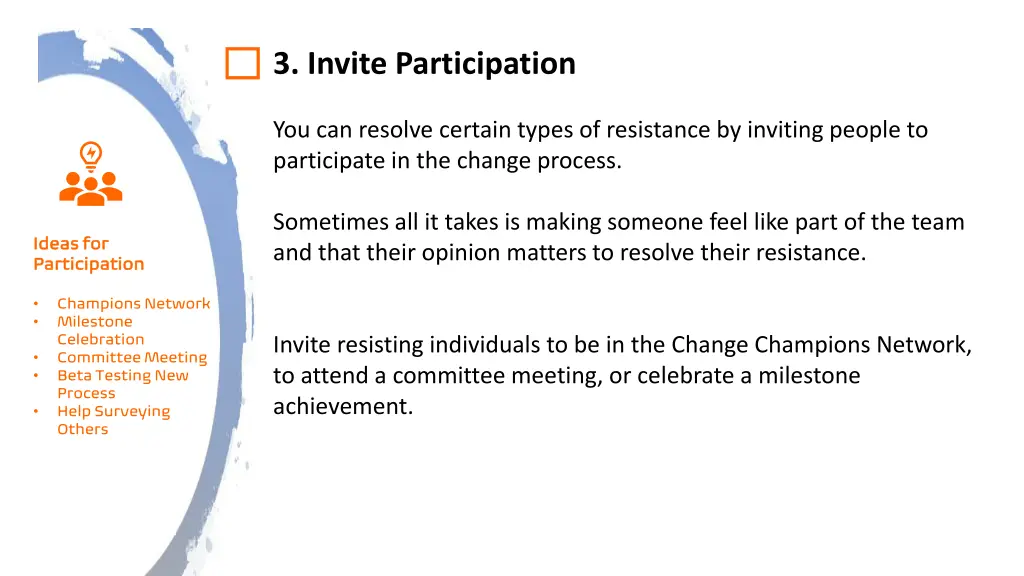 3 invite participation