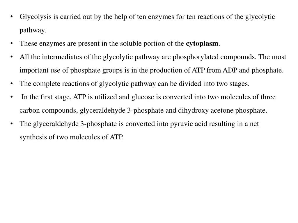 glycolysis is carried out by the help