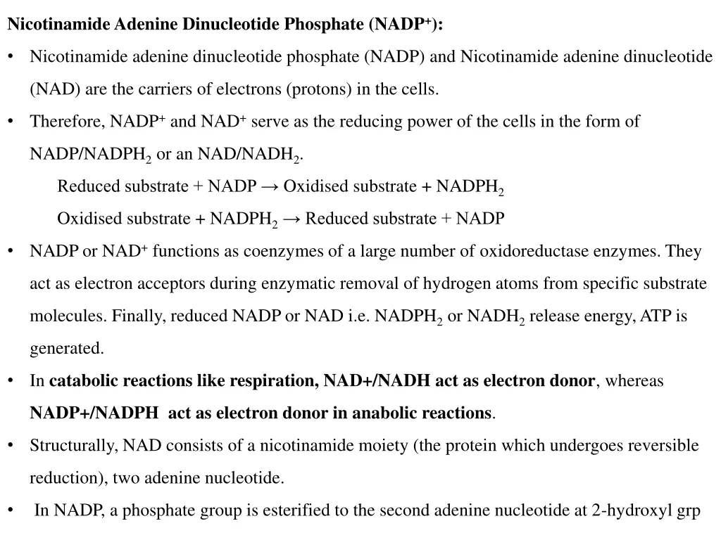 nicotinamide adenine dinucleotide phosphate nadp