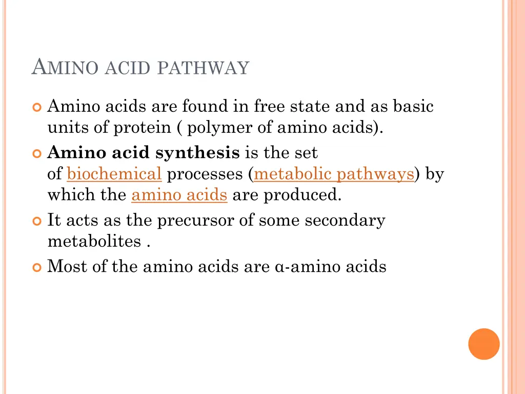 a mino acid pathway