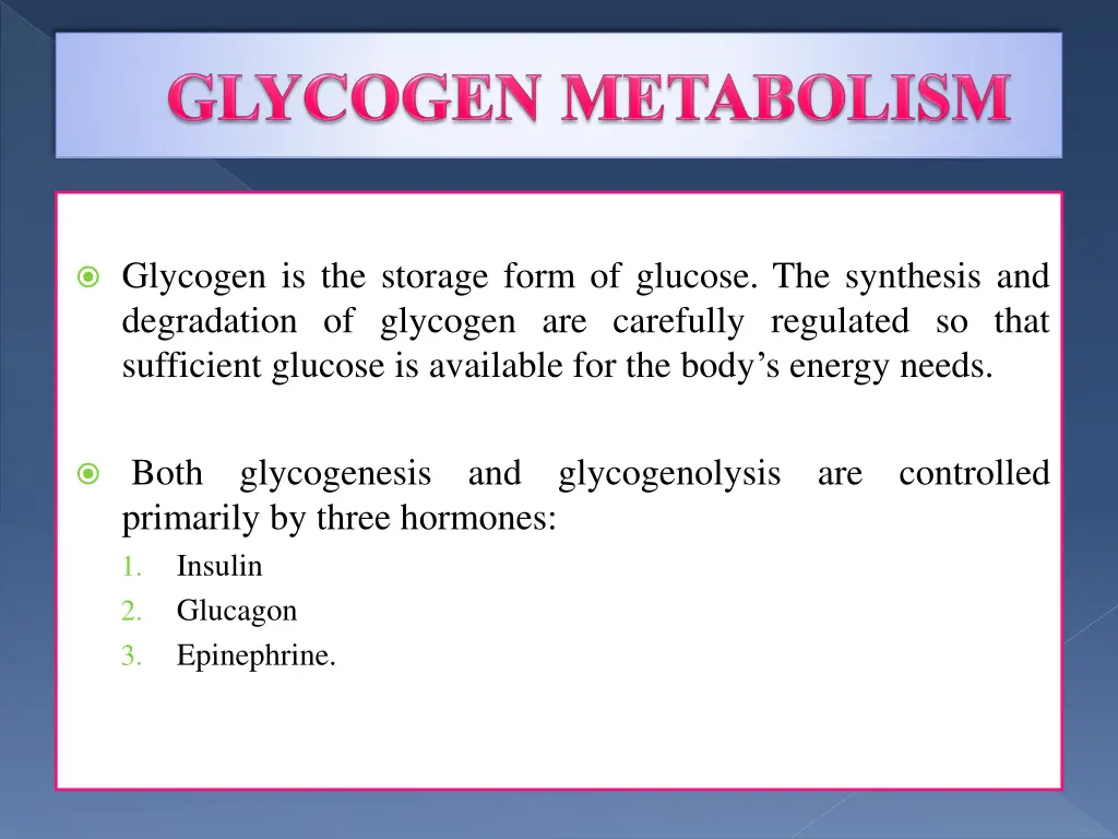 glycogen is the storage form of glucose