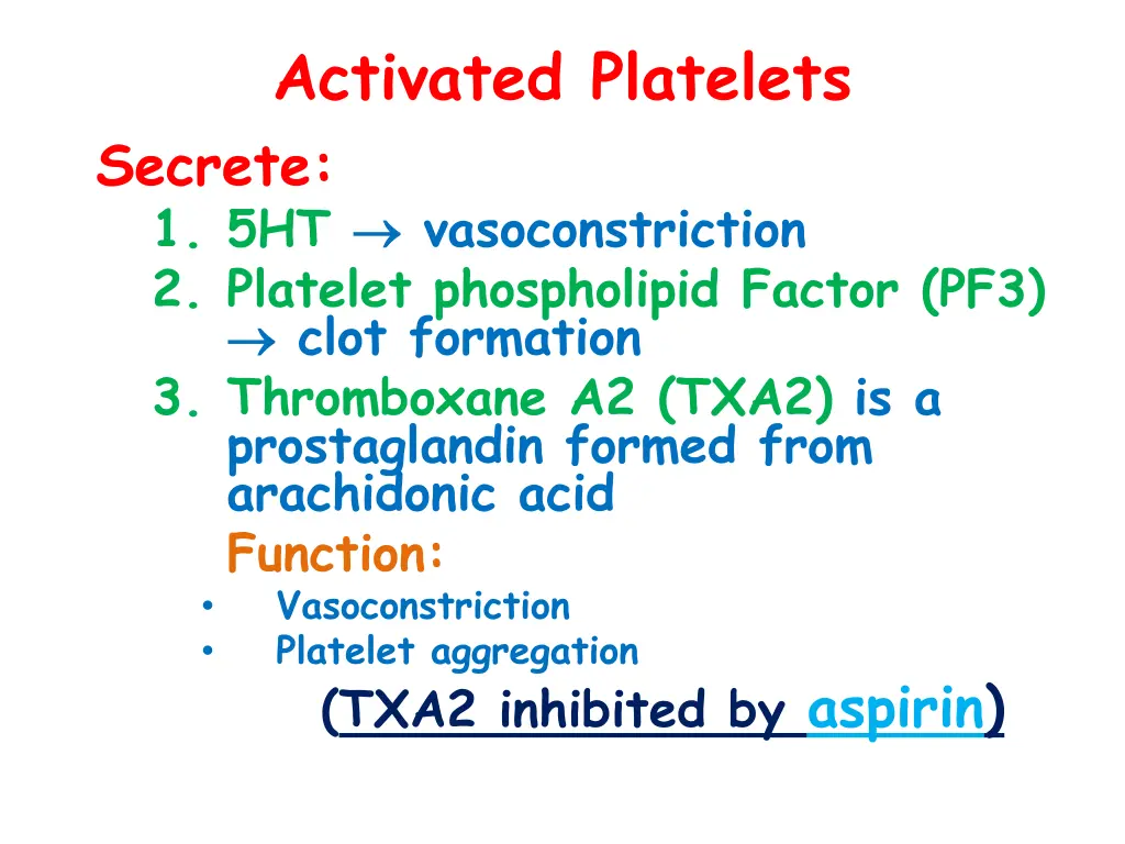 activated platelets secrete