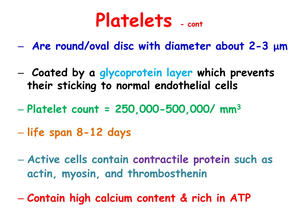 platelets cont 1