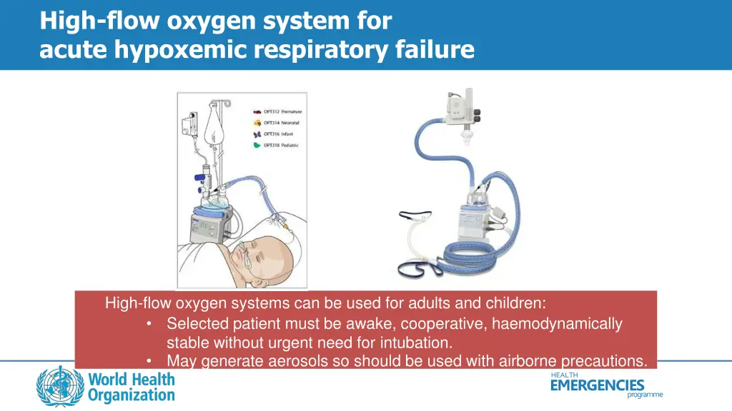 high flow oxygen system for acute hypoxemic