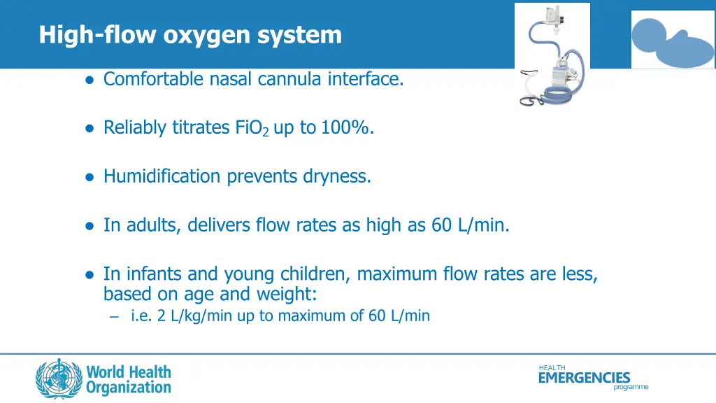 high flow oxygen system