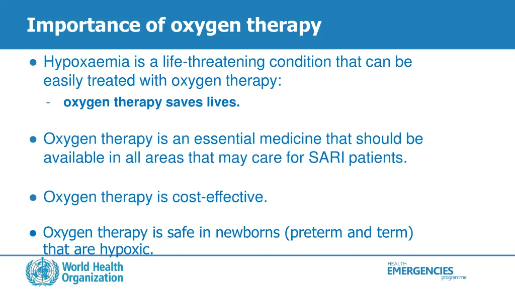 importance of oxygen therapy