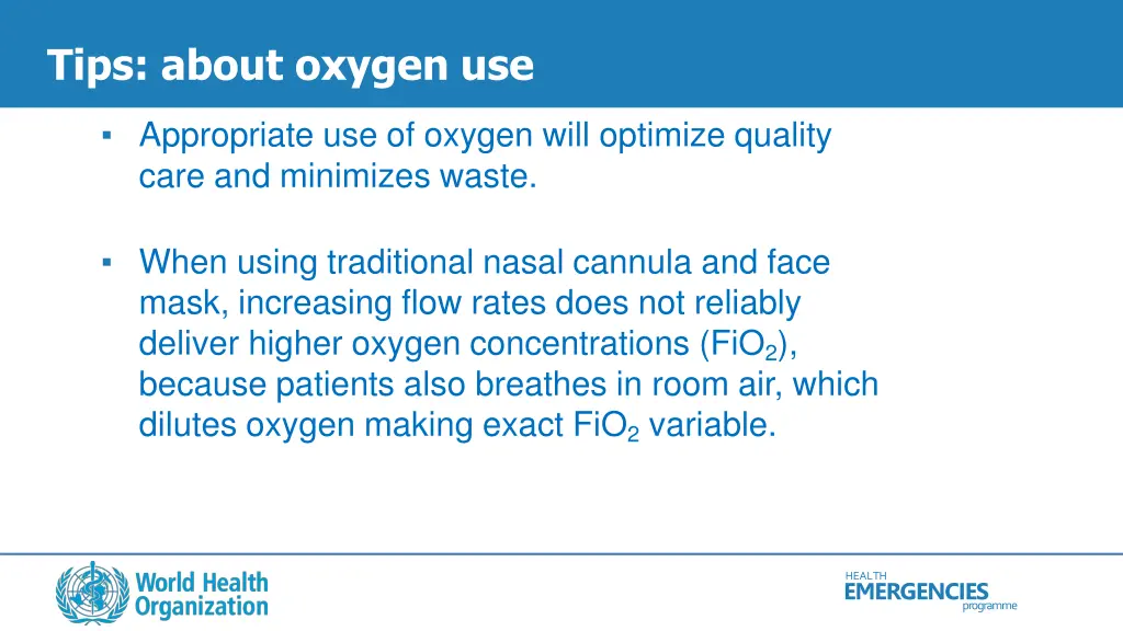 tips about oxygen use