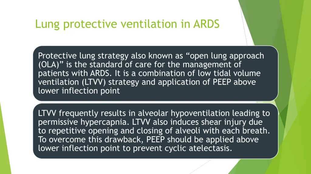 lung protective ventilation in ards