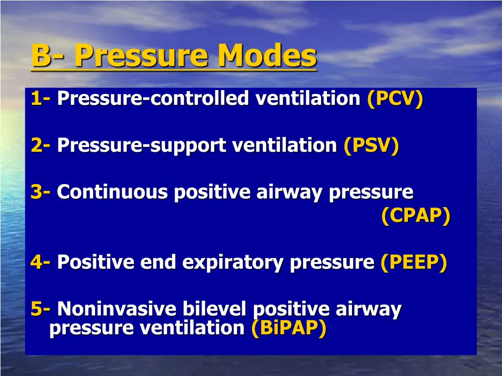 b pressure modes