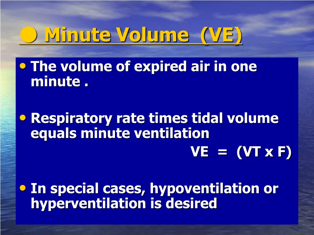 minute volume ve