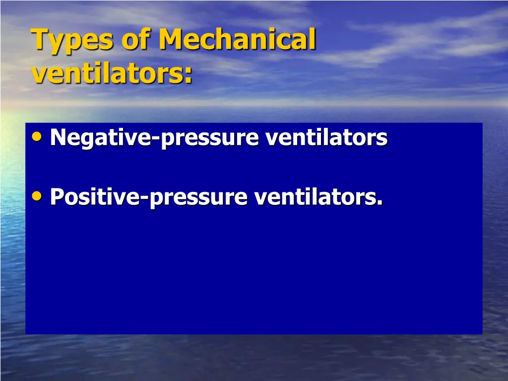 types of mechanical ventilators