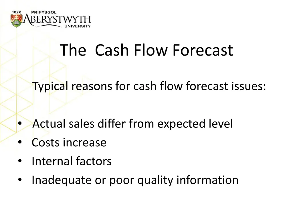 the cash flow forecast 1