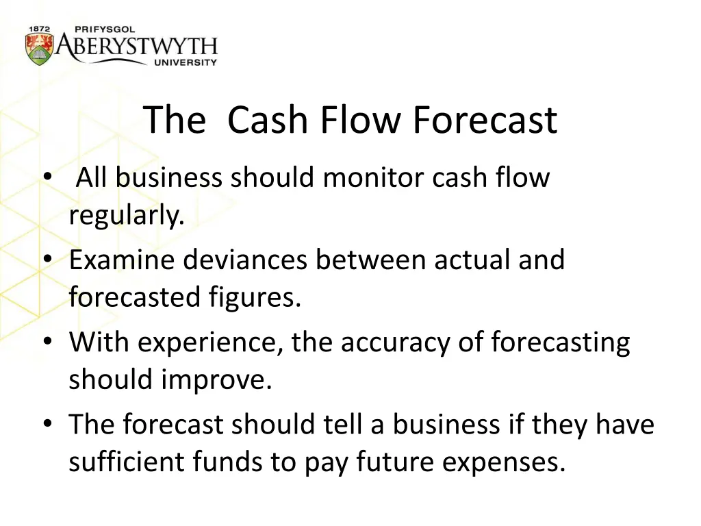 the cash flow forecast all business should