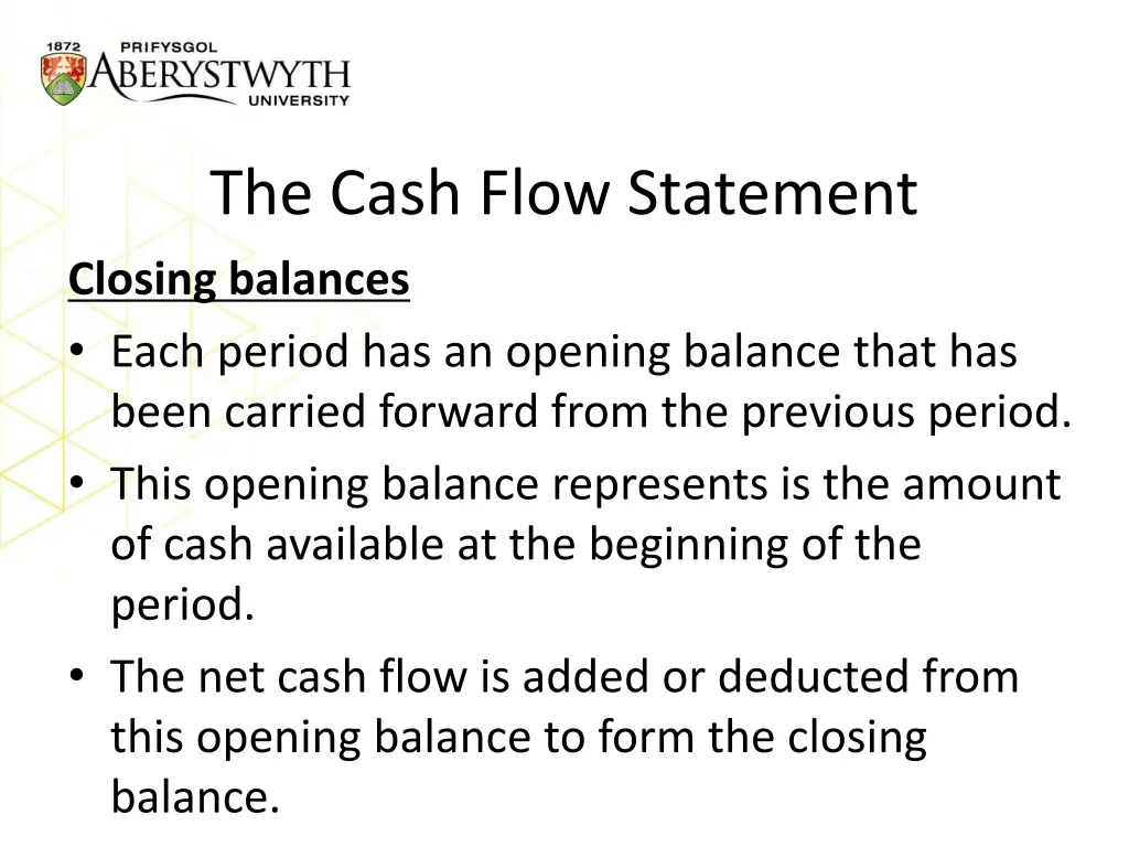 the cash flow statement 4