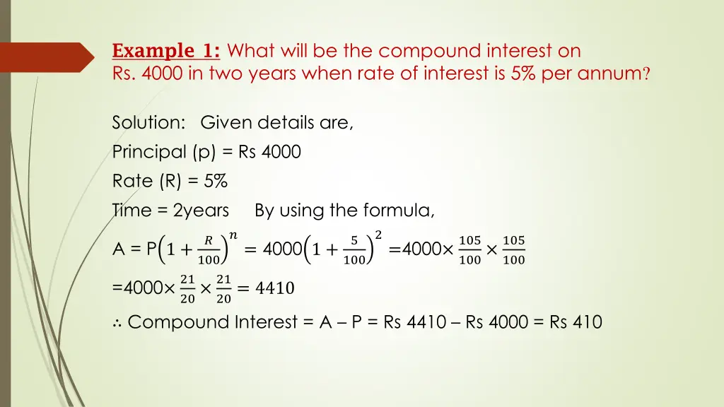 example 1 what will be the compound interest