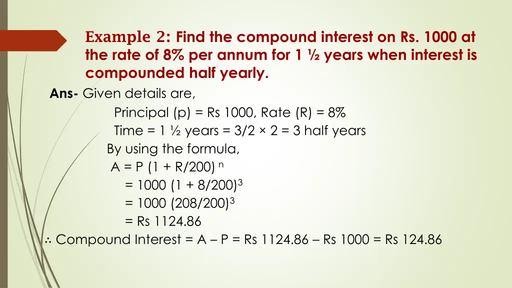 example 2 find the compound interest on rs 1000