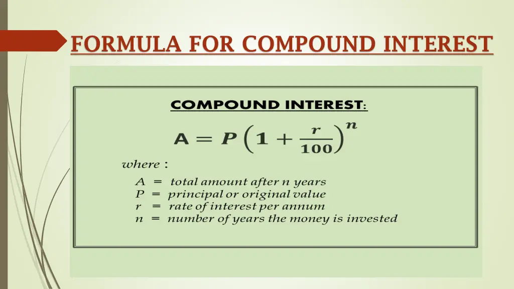 formula for compound interest