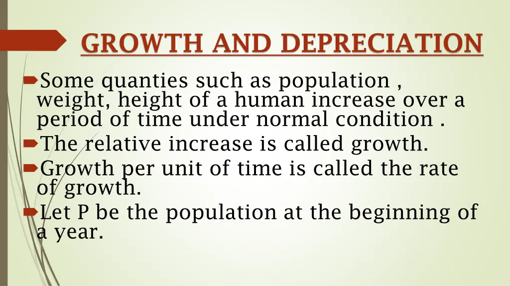 growth and depreciation