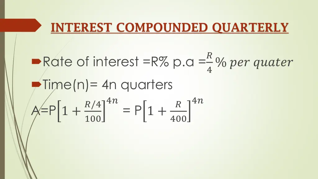 interest compounded quarterly