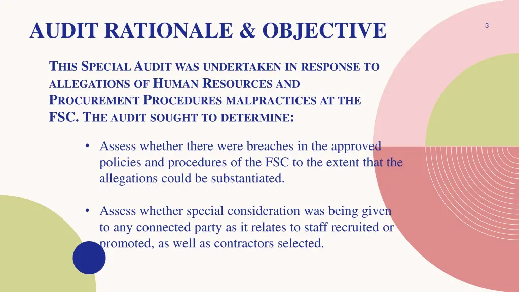 audit rationale objective