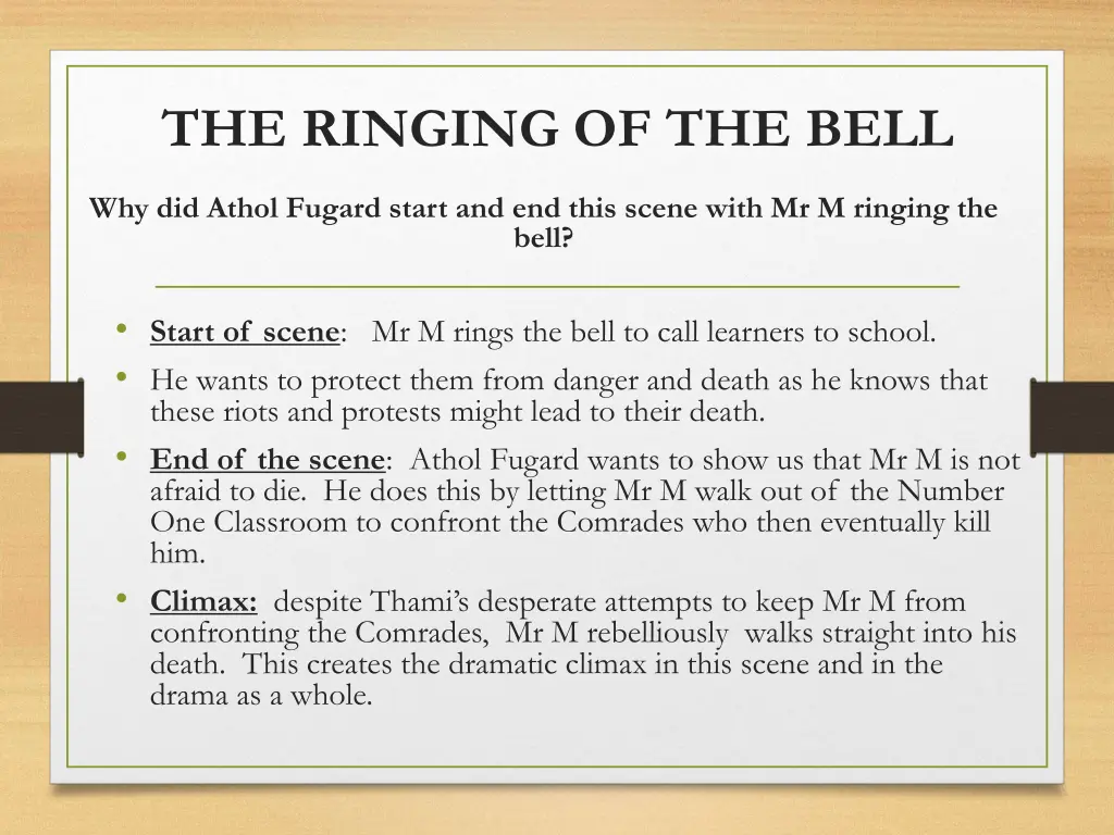 the ringing of the bell