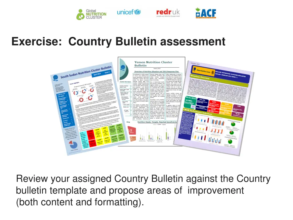 exercise country bulletin assessment