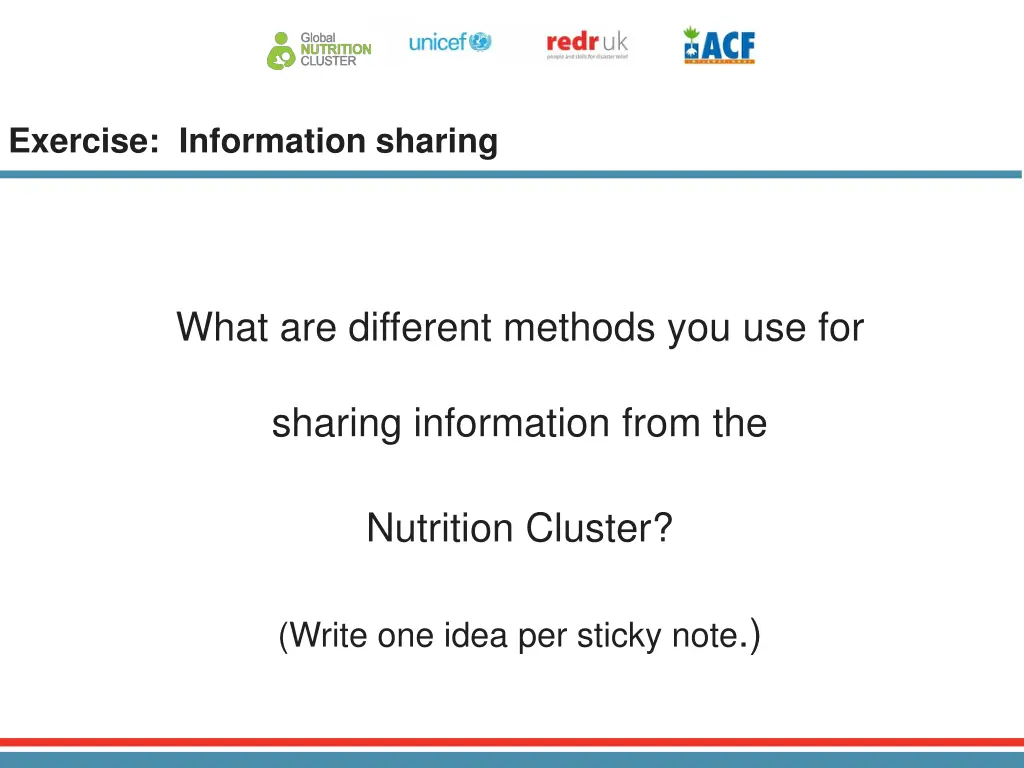 exercise information sharing