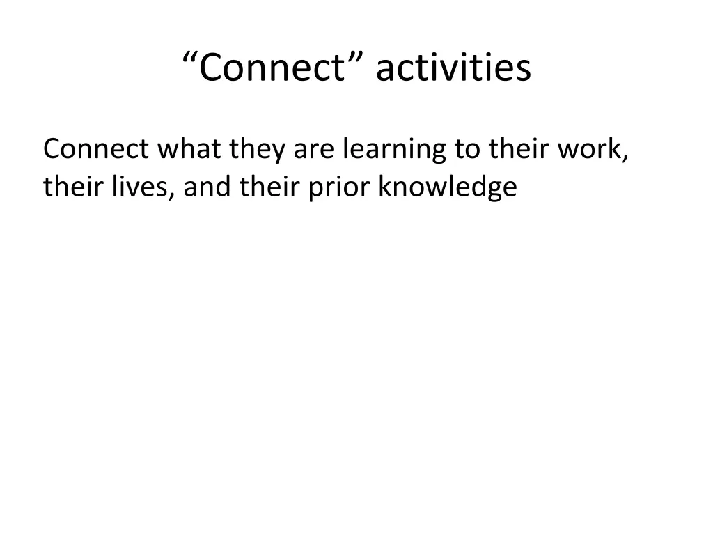 connect activities