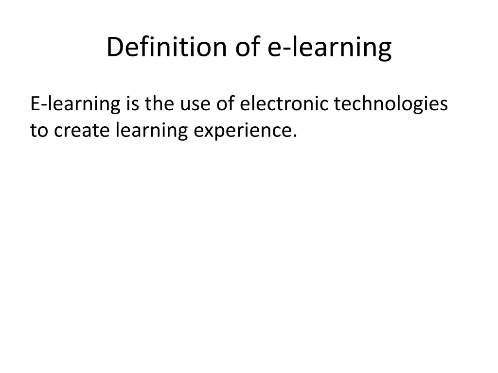 definition of e learning