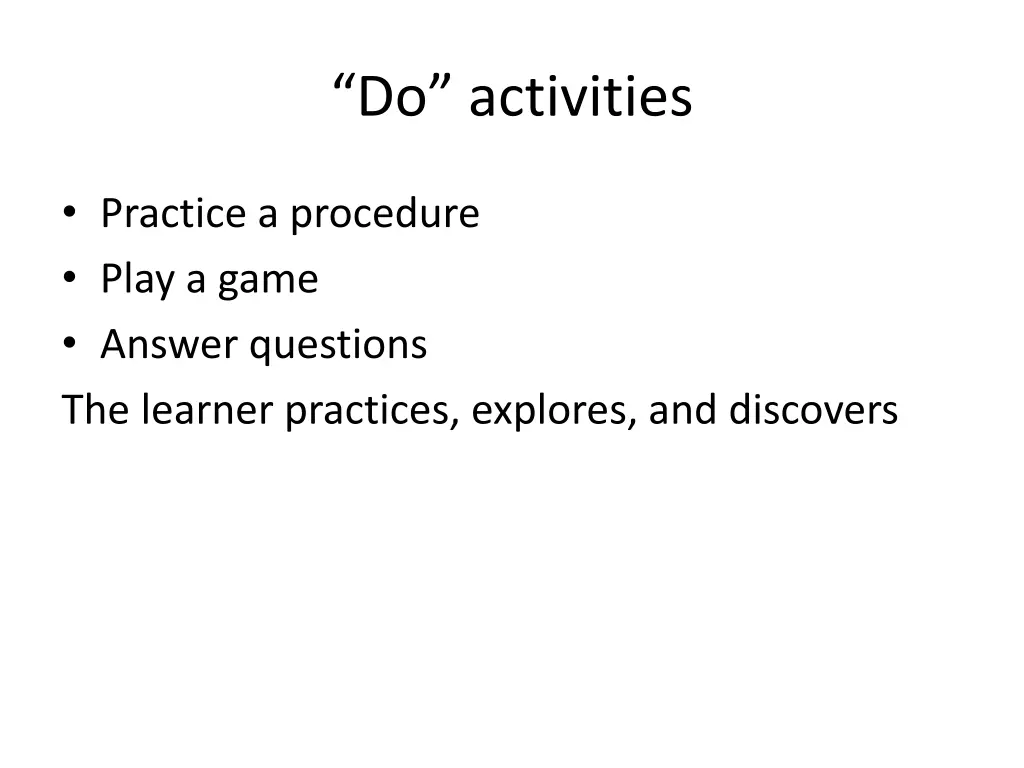 do activities